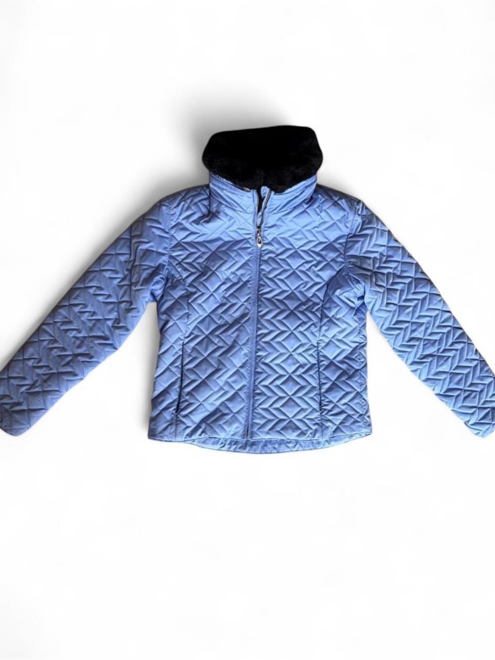 Obermeyer Winter Elegance Vintage
Periwinkle Diamond Quilted Fur Ski Coat 6